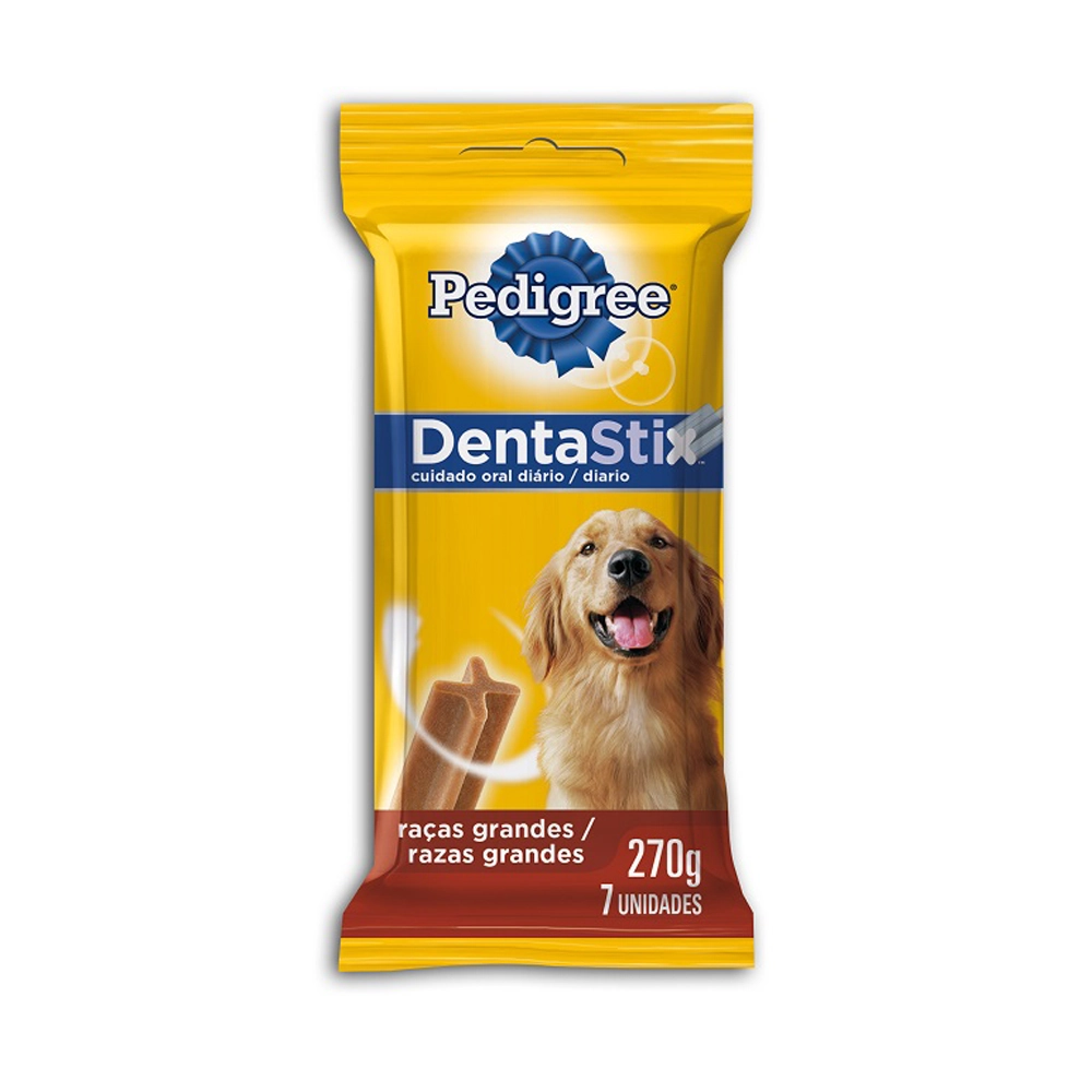 Petisco Para Cães Adultos Raças Grandes Pedigree Dentastix Pacote 270g 7 Unidades