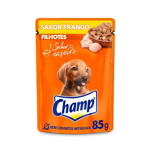 Alimento Para Cães Filhotes Frango Champ Sabor De Casa Sachê 85g