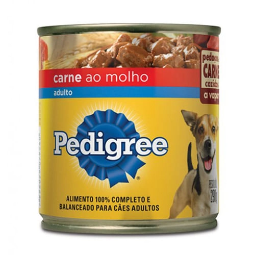 Alimento Para Cães Adultos Carne Ao Molho Pedigree Lata 290g