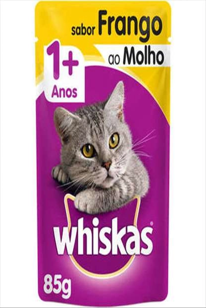 Alimento Para Gatos Adultos Frango Ao Molho Whiskas Sachê 85g