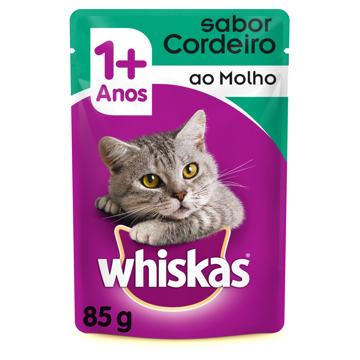 Alimento Para Gatos Adultos Cordeiro Ao Molho Whiskas Sachê 85g