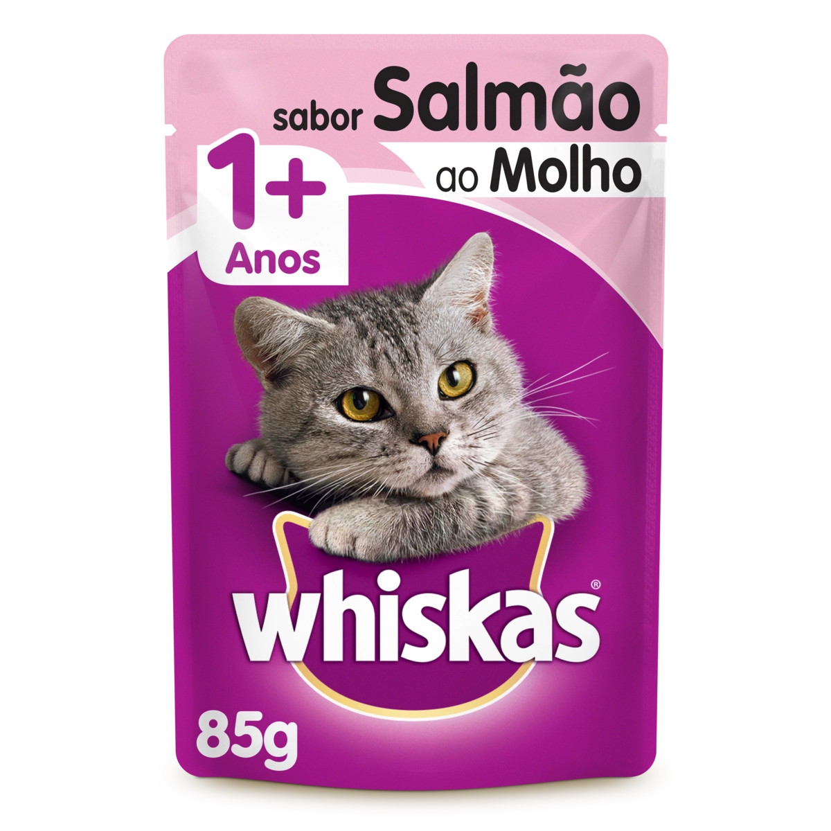 Alimento Para Gatos Adultos Salmão Ao Molho Whiskas Sachê 85g