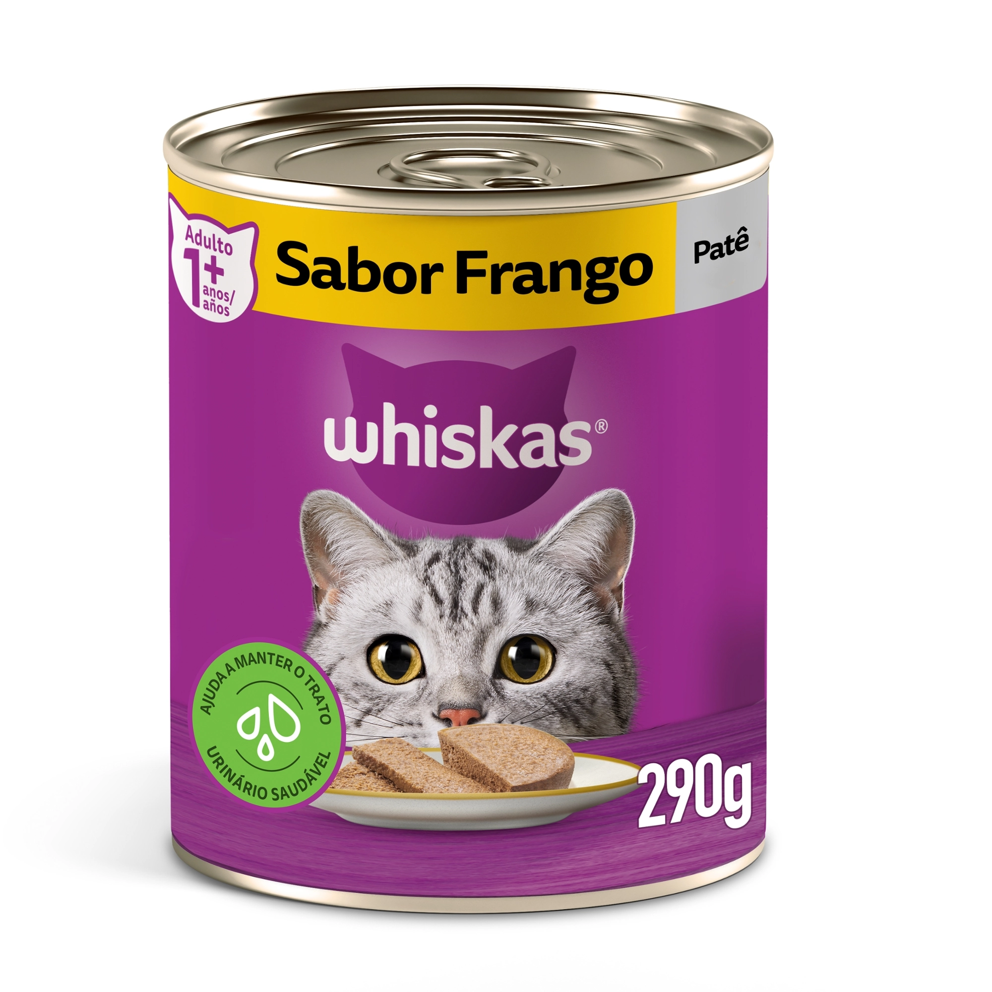 Patê Para Gatos Adultos 1 Frango Whiskas Lata 290g