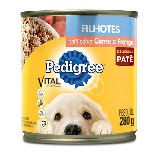 Patê Para Cães Filhotes Carne E Frango Pedigree Lata 280g