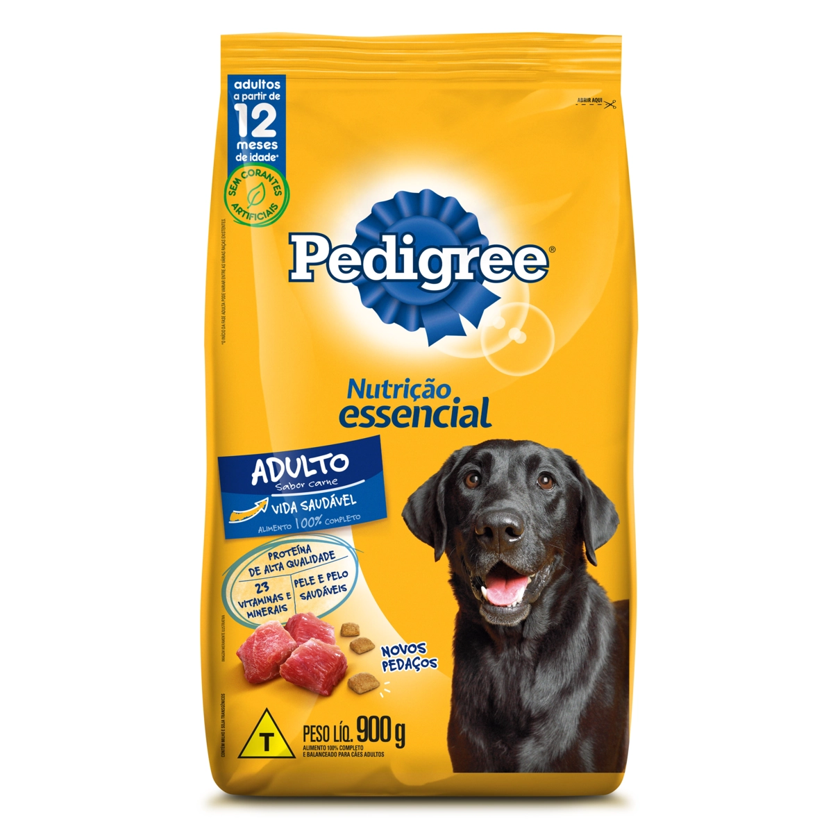 Alimento Para Cães Adultos Carne Pedigree Nutrição Essencial Pacote 900g