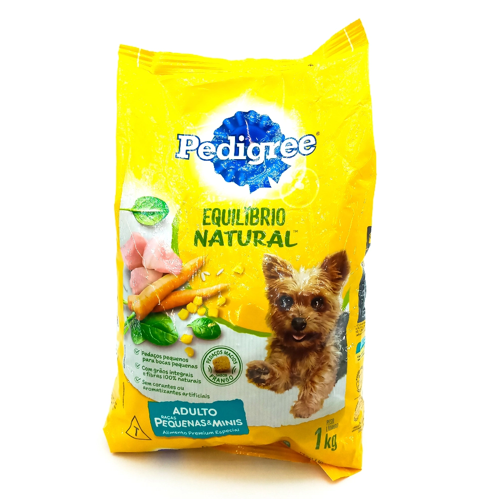Alimento Para Cães Adultos Raças Minis E Pequenas Frango Pedigree Equilíbrio Natural Pacote 1kg