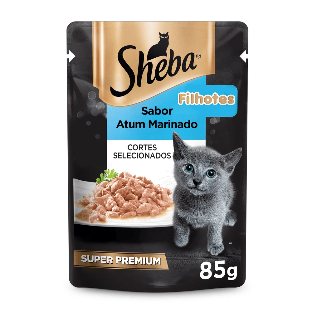 Alimento Para Gatos Filhotes 2 A 12 Meses Atum Marinado Sheba Sachê 85g
