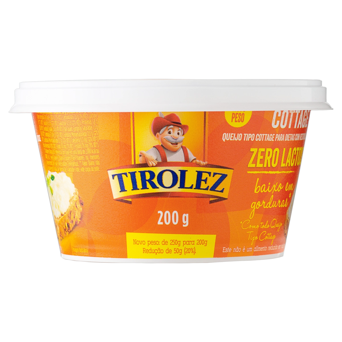 Queijo Cottage Zero Lactose Tirolez Pote 200g
