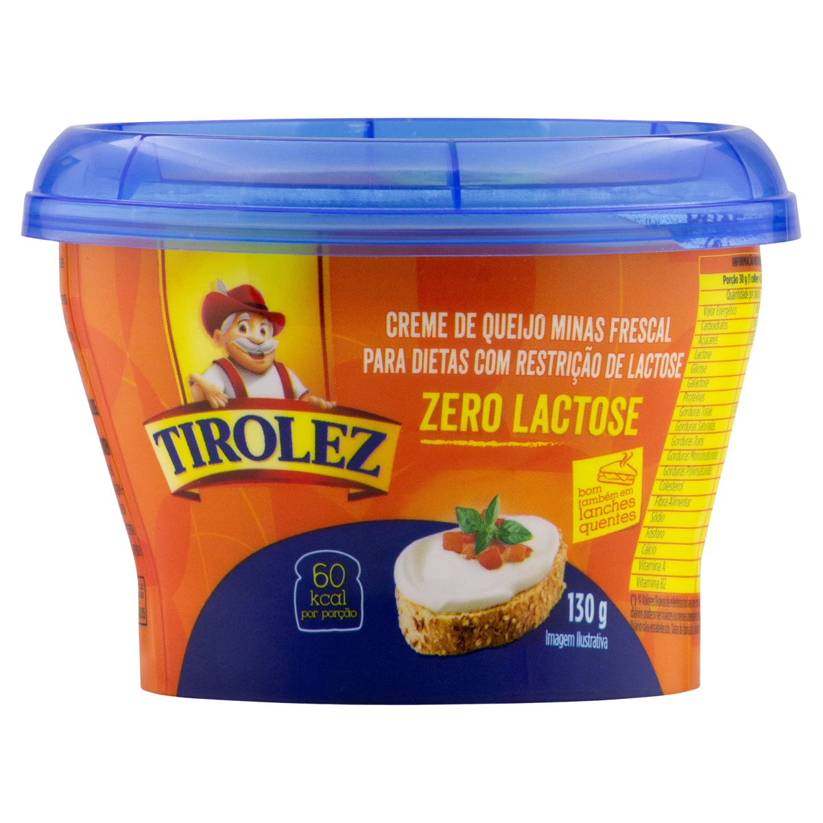 Creme De Queijo Minas Frescal Zero Lactose Tirolez Pote 130g