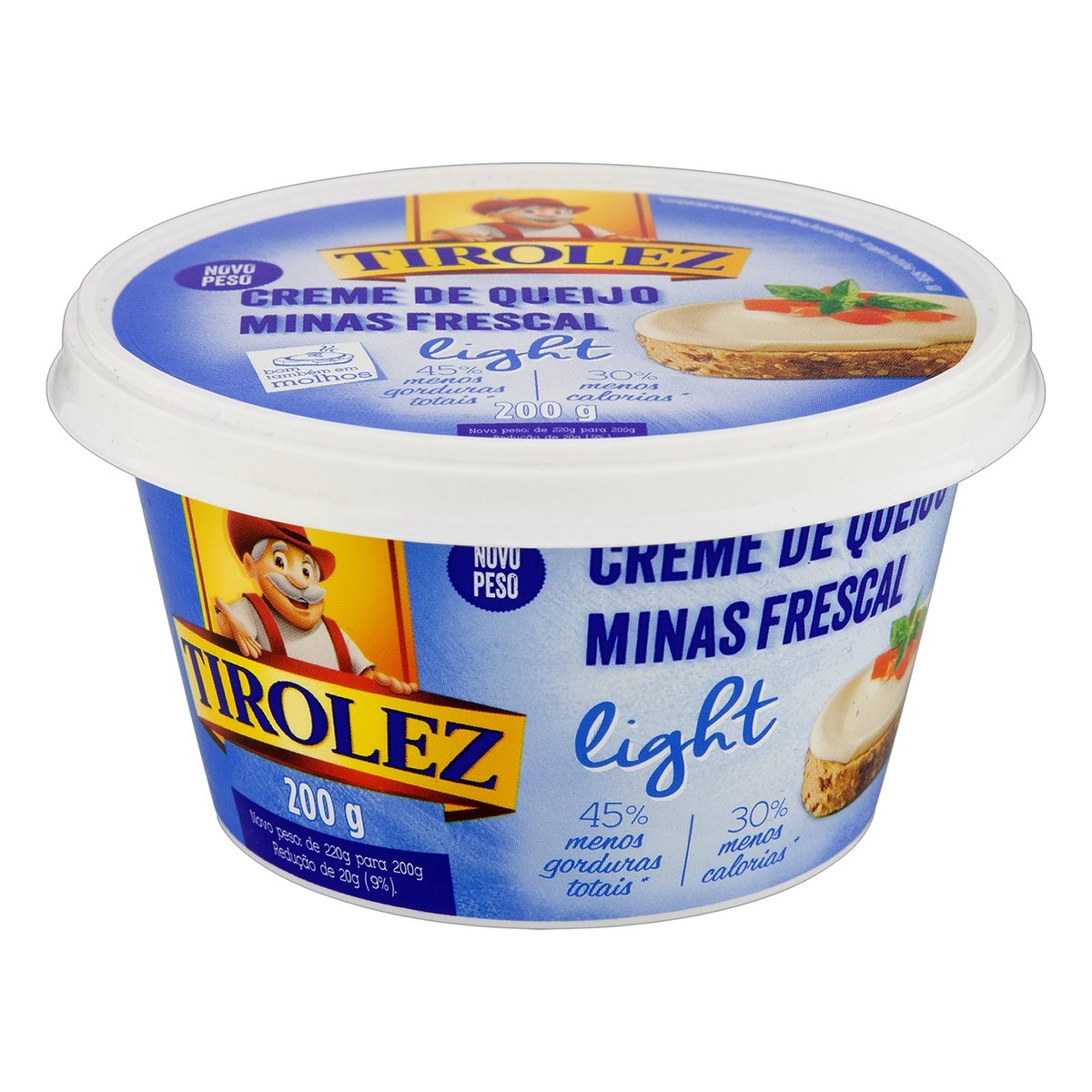 Creme De Queijo Minas Frescal Light Tirolez Pote 200g