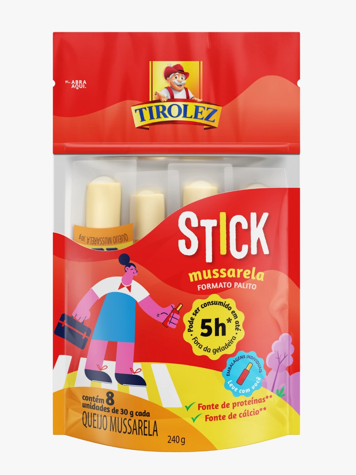 Queijo Mussarela Stick Tirolez 240g 8 Unidades