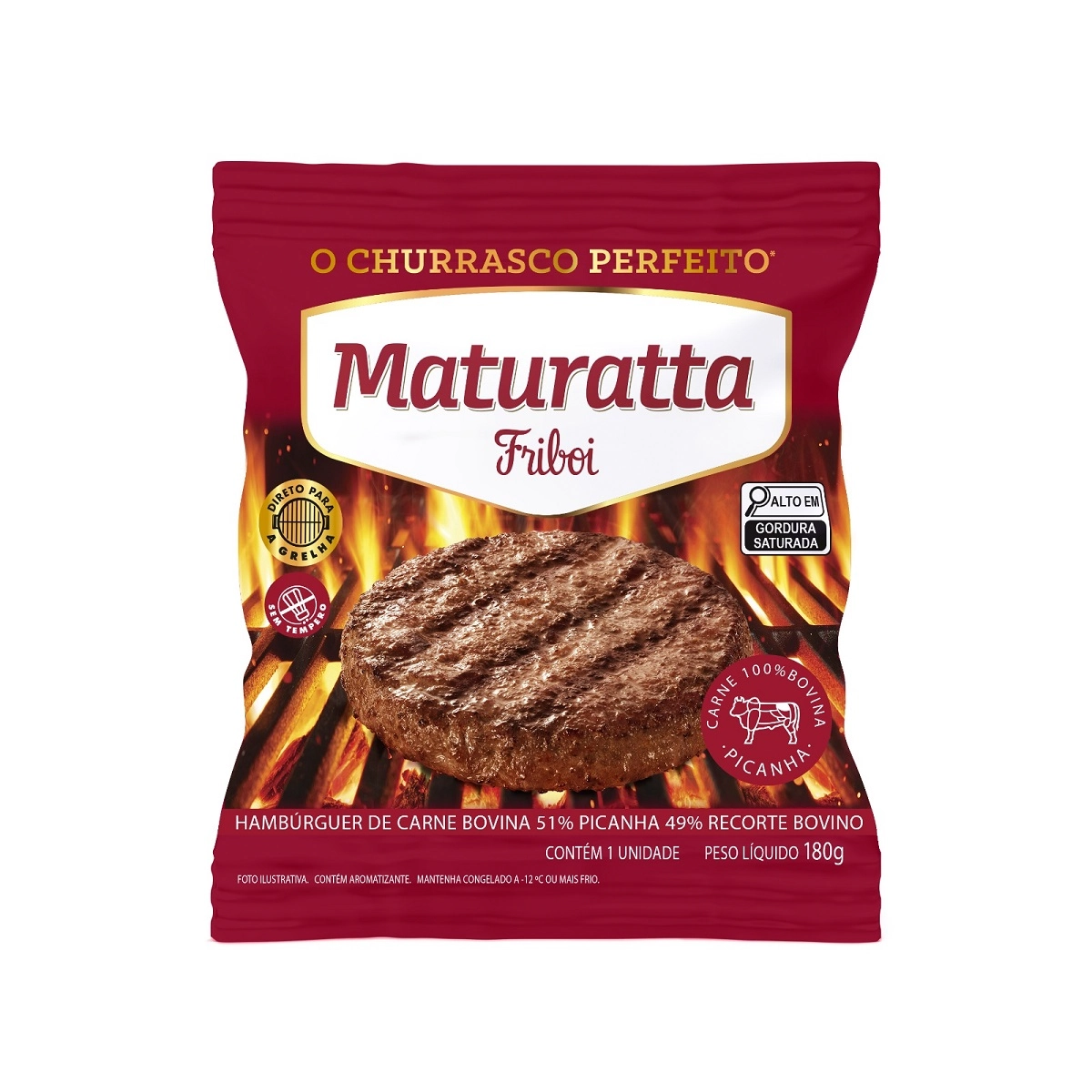 Hamburguer Maturatta Carne Bovina/picanha 180g