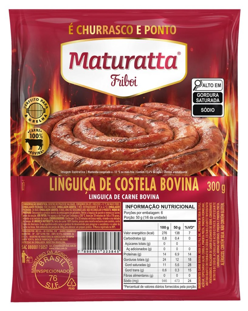 Linguiça Bovina Maturatta Costela 300g