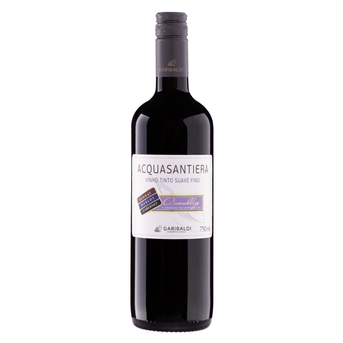 Vinho Brasileiro Tinto Suave Assemblage Acquasantiera Tannat Merlot Cabernet Serra Gaúcha Garrafa 75