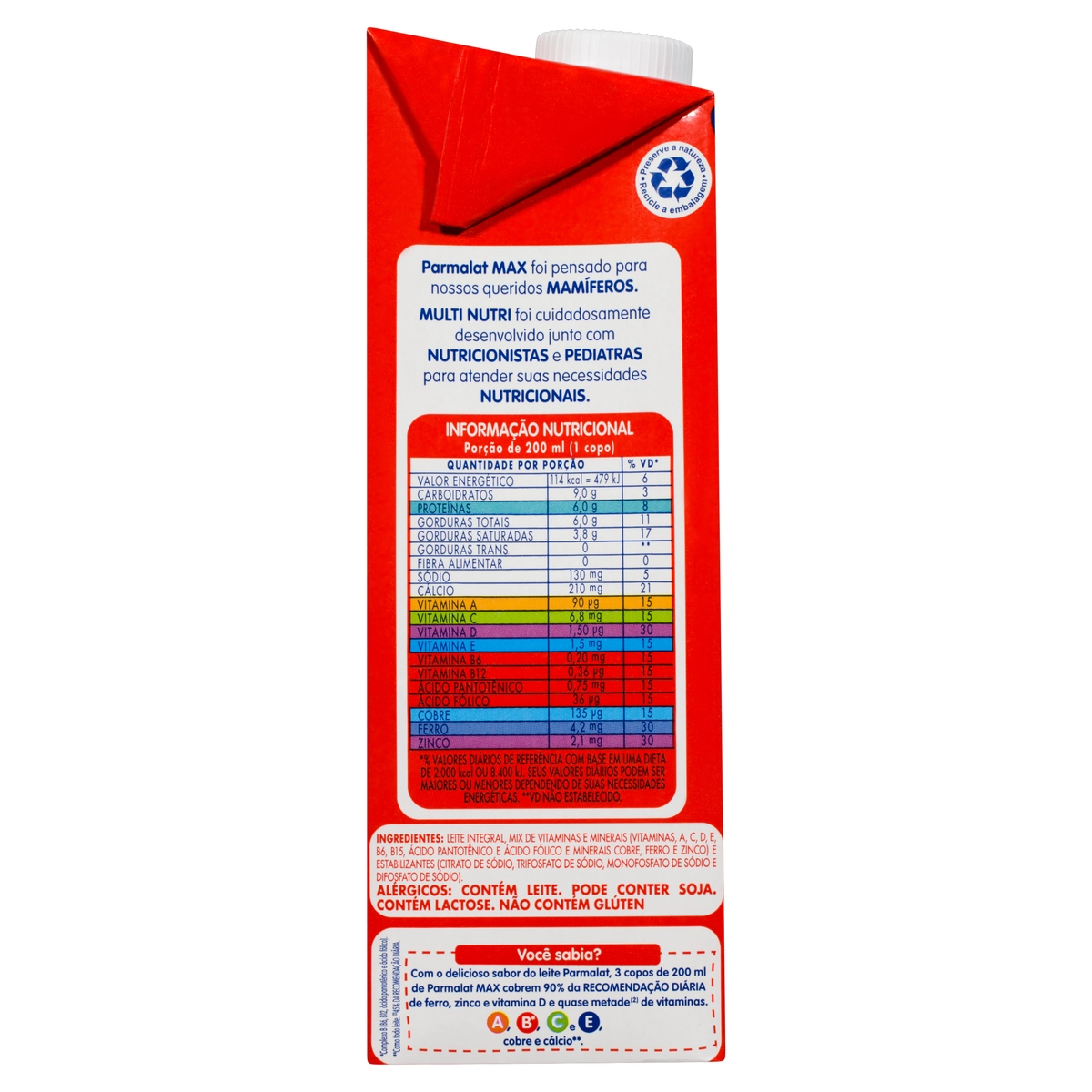 Leite Uht Integral Parmalat Max Caixa 1l