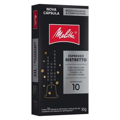 Café Em Cápsula Torrado E Moído Espresso Ristretto Melitta Caixa 50g 10 Unidades