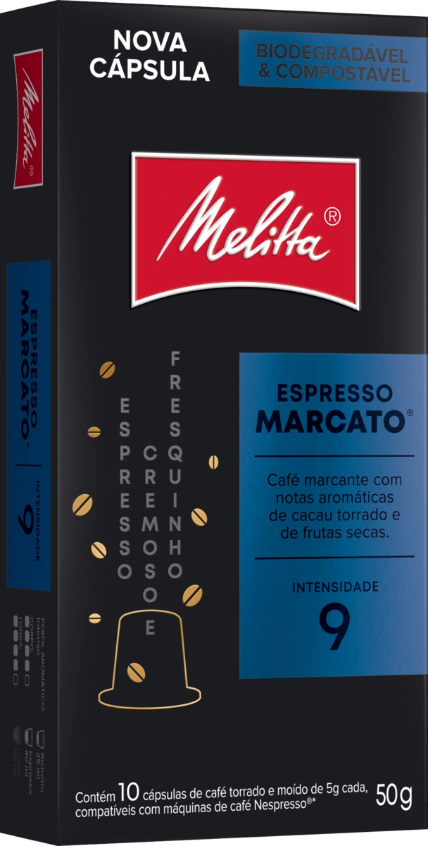 Café Em Cápsula Torrado E Moído Espresso Marcato Melitta Caixa 50g 10 Unidades