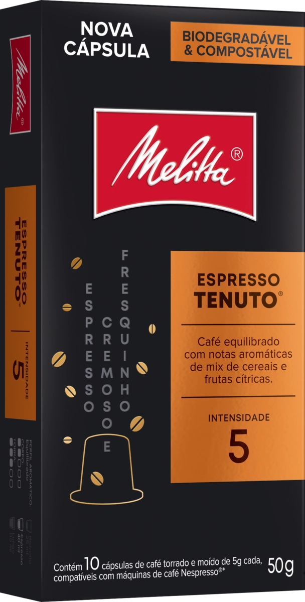 Café Em Cápsula Torrado E Moído Espresso Tenuto Melitta Caixa 50g 10 Unidades