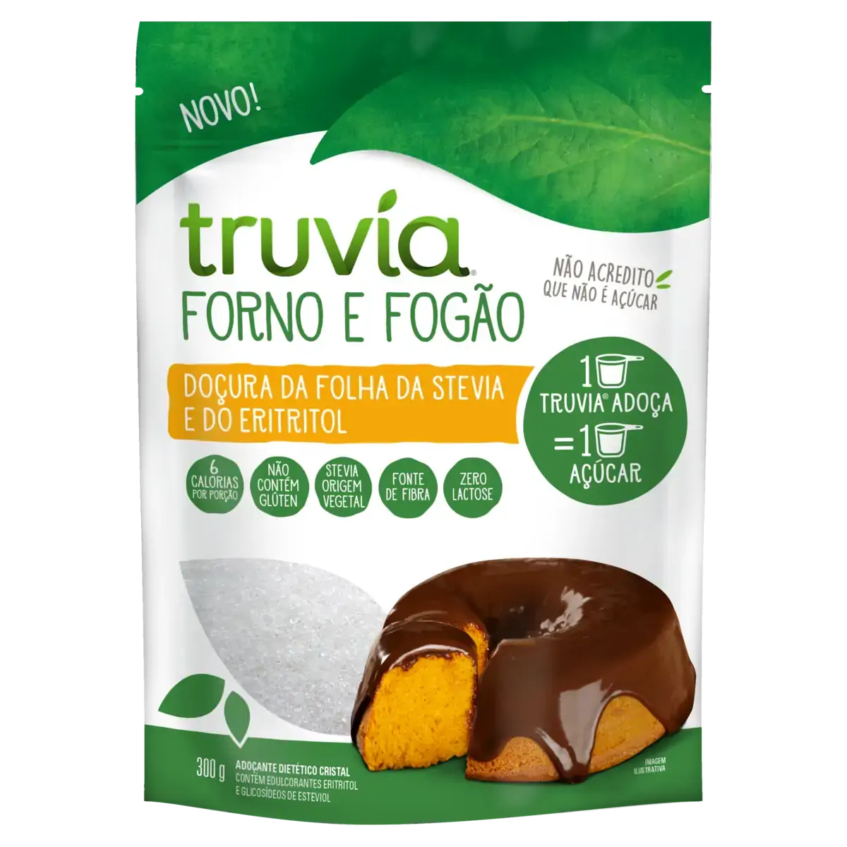 Adoçante Em Pó Truvia Forno E Fogão Pouch 300g
