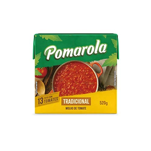 Molho De Tomate Peneirado Tradicional Pomarola Caixa 520g