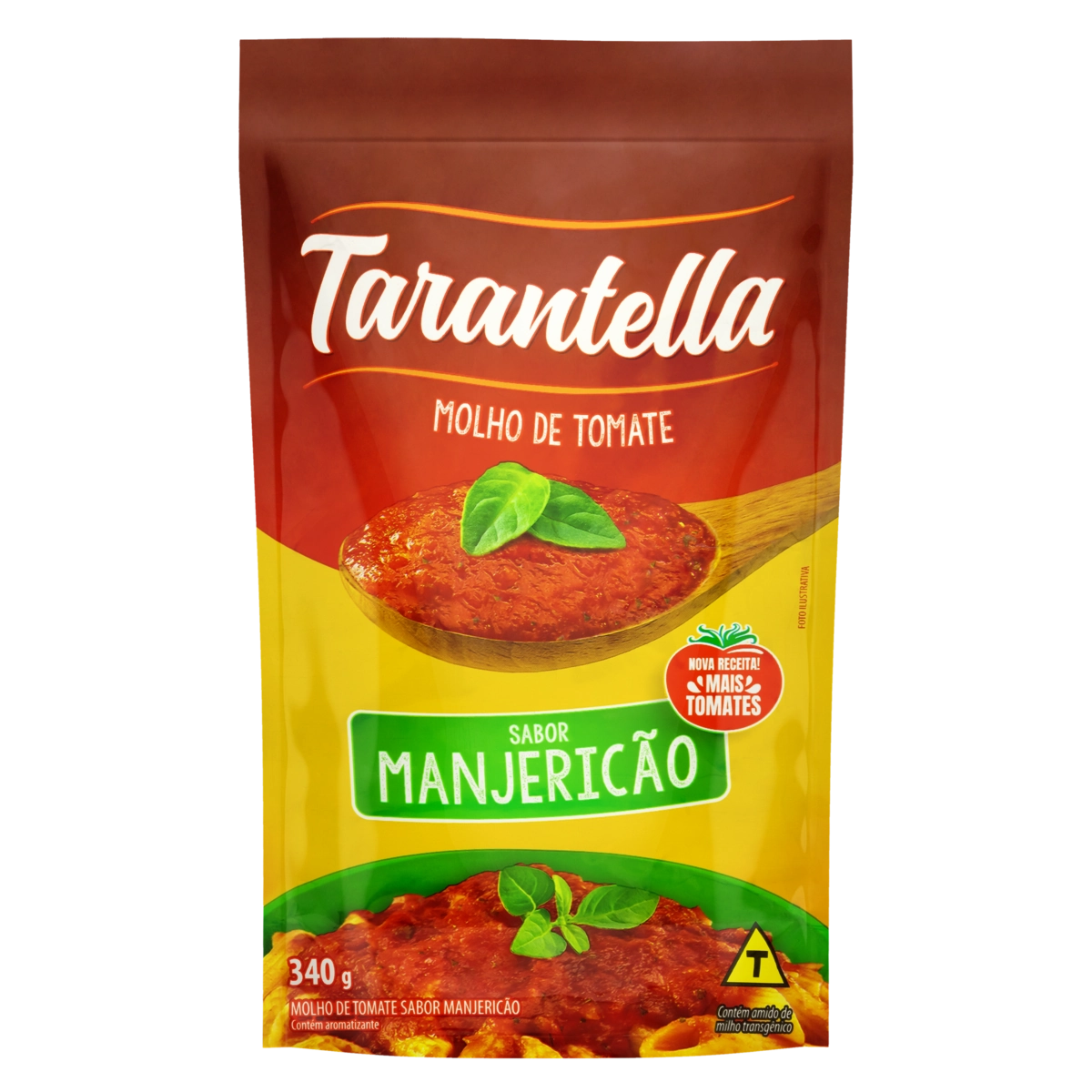 Molho De Tomate Com Manjericão Tarantella Sachê 340g