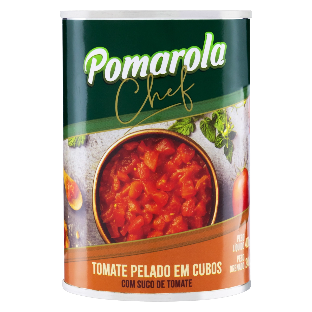 Tomate Pelado Cubos Pomarola Chef Lata 400g