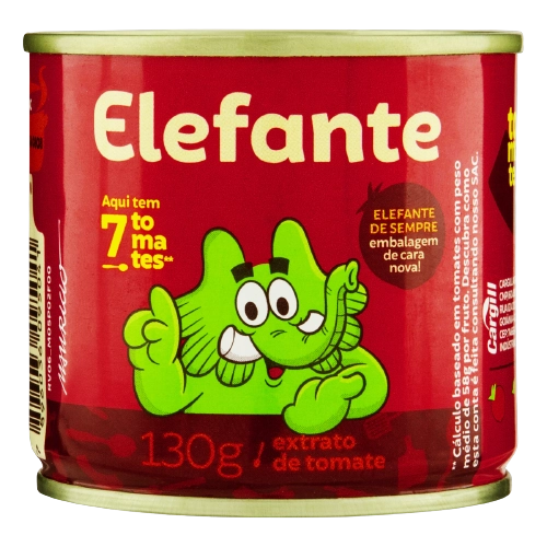 Extrato De Tomate Com Ervas Finas Elefante Sabores Lata 130g