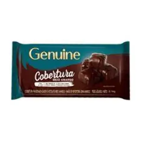 Cobertura Fracionada Chocolate Meio Amargo Genuine Pacote 2,1kg
