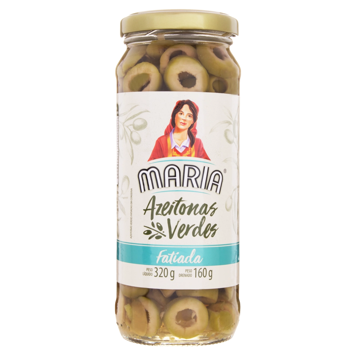 Azeitona Verde Em Conserva Fatiada Maria Vidro 160g