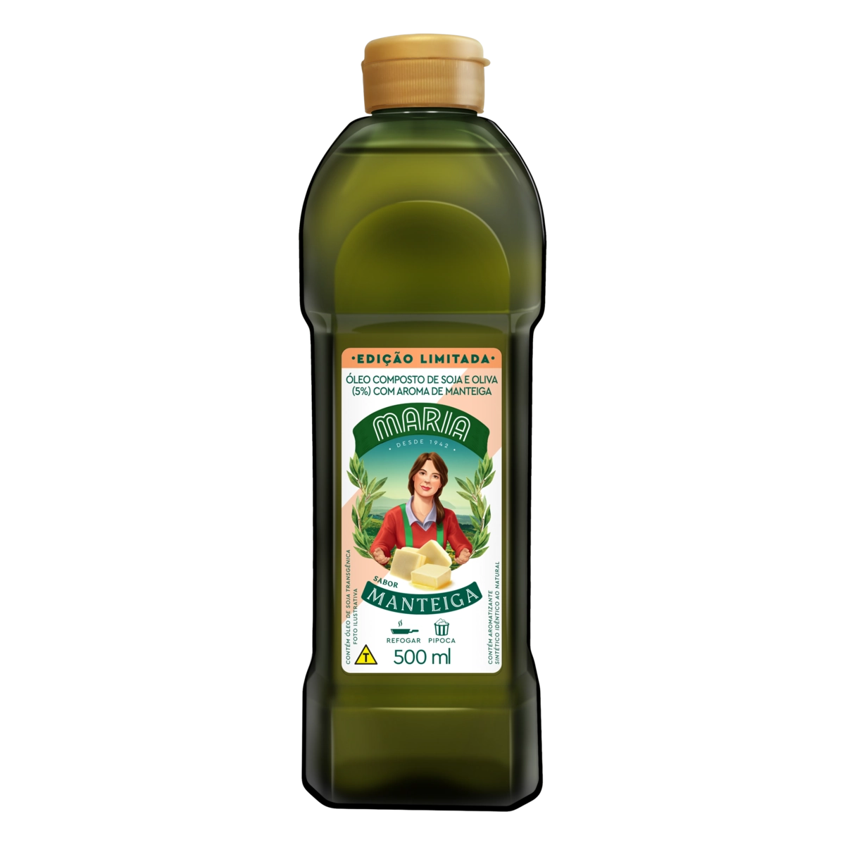 óleo Composto De Soja E Oliva Manteiga Maria Garrafa 500ml
