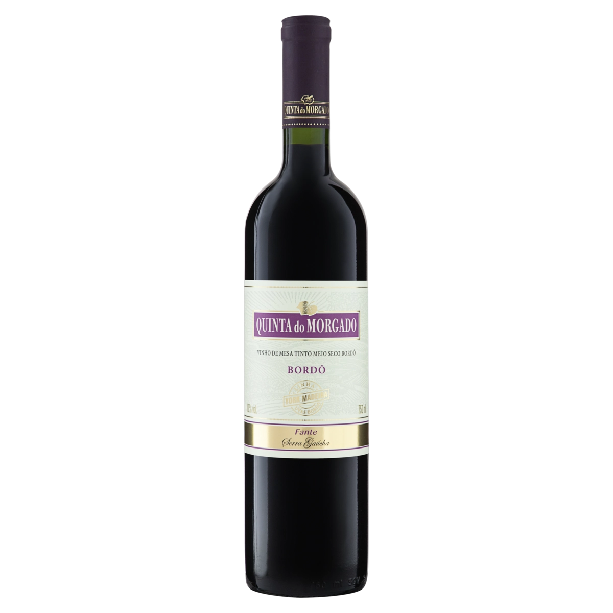 Vinho Brasileiro Tinto Meio Seco Quinta Do Morgado Bordô Serra Gaúcha Garrafa 750ml