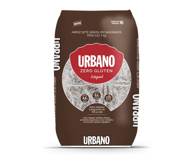 Arroz Urbano 7 Grãos Em Saquinhos Tipo 1 1kg