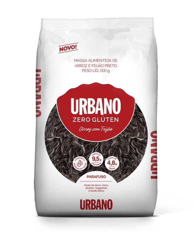 Massa Alimentícia De Arroz E Feijão Preto Urbano Parafuso 500g