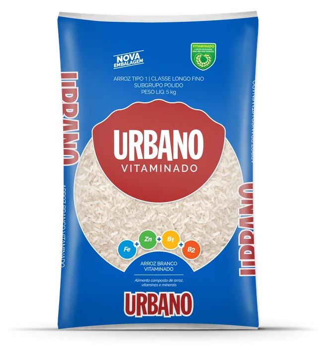 Arroz Urbano Vitaminado Beneficiado Branco Longo Fino Tipo 1 5kg