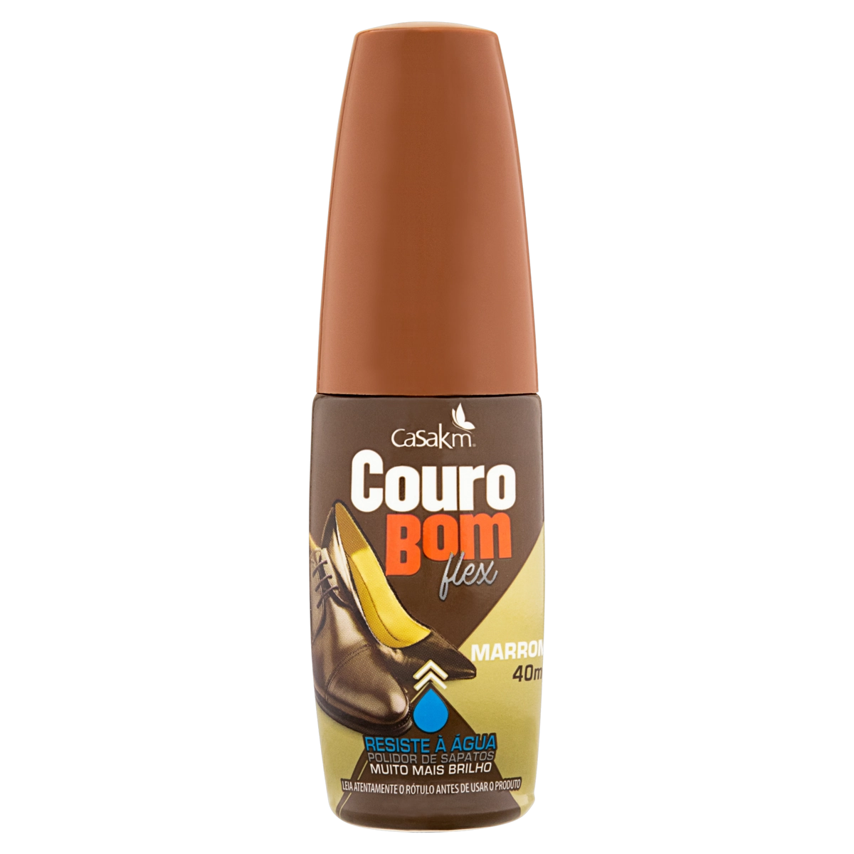 Polidor De Sapato Líquido Marrom Couro Bom Flex Frasco 40ml