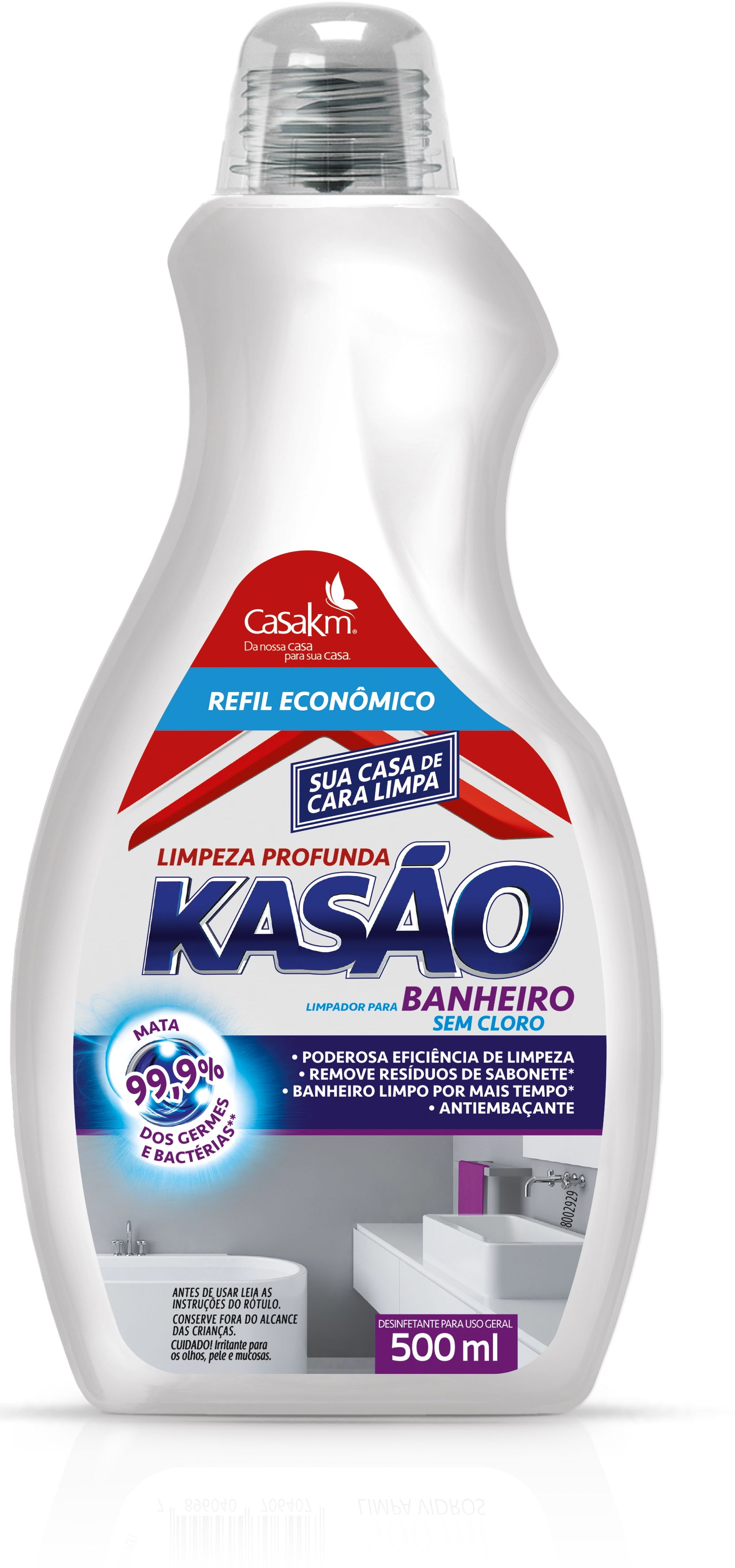 Limpador Banheiro Casa Limpeza Frasco 500ml Refil Econômico
