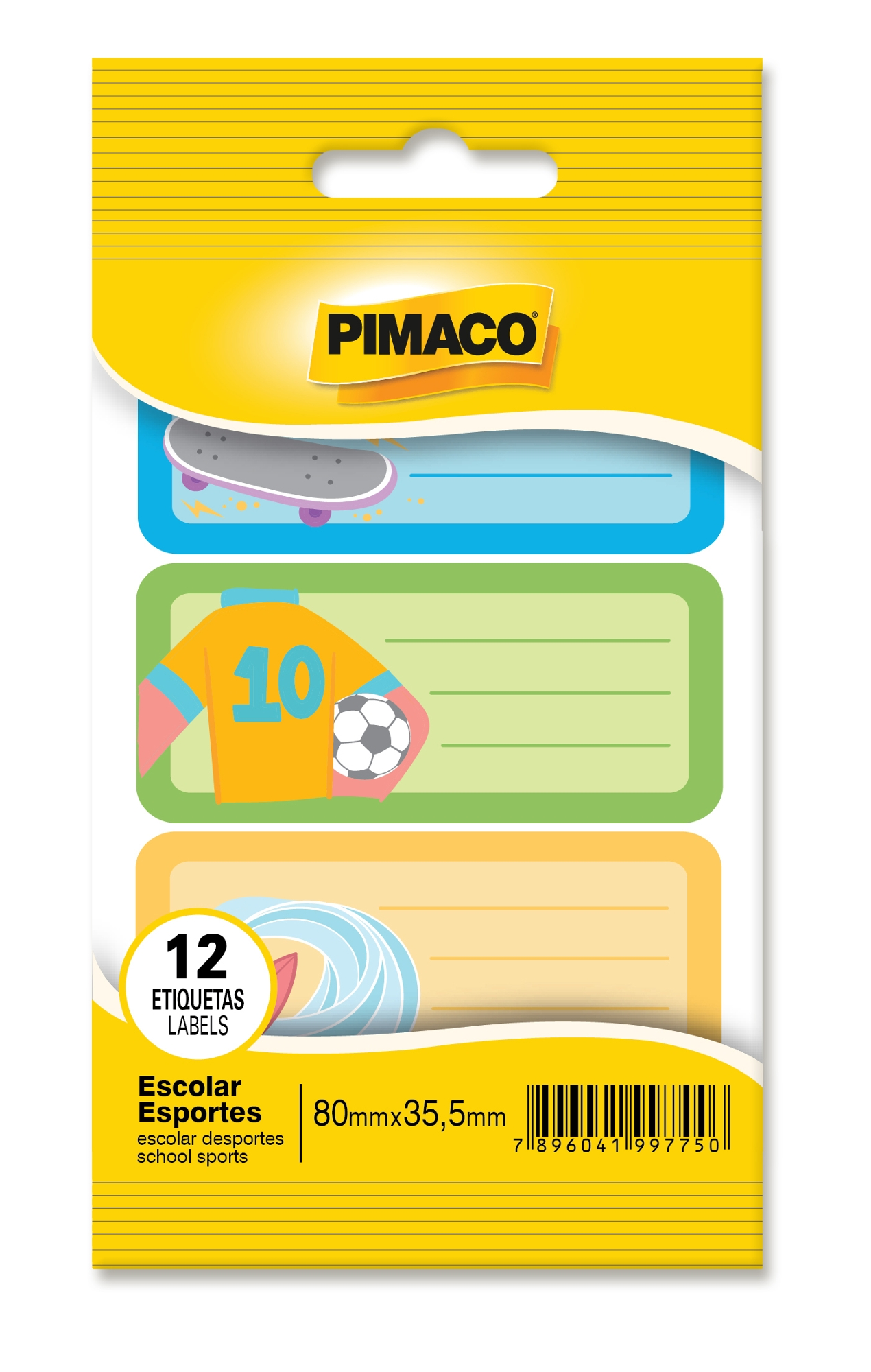 Etiqueta Adesiva Escolar Esportes 80x355mm 970839 Pt 12 Un