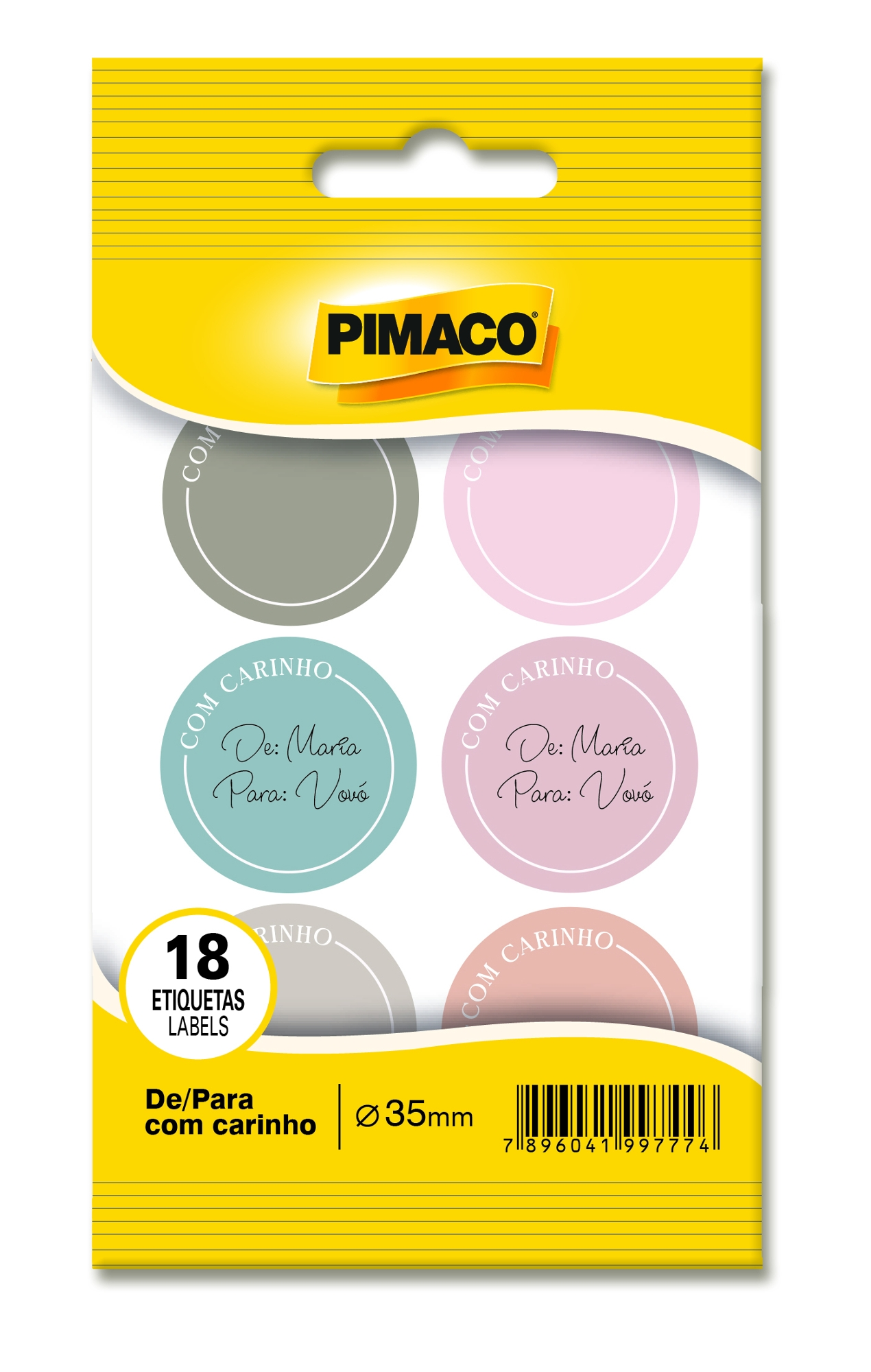 Etiqueta Para Presente Carinho 35mm 970841 Pimaco Pt 18 Un