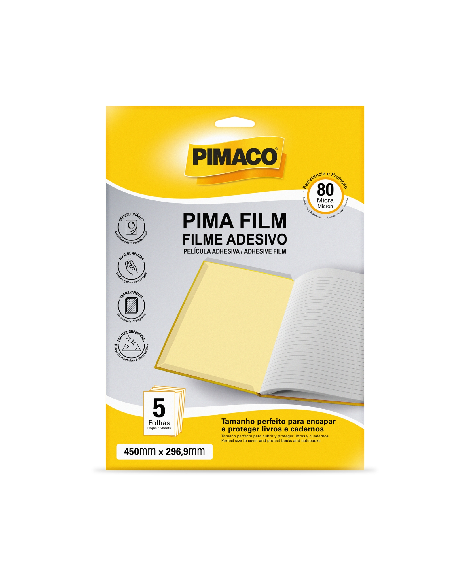 Plastico Pencapar Cadernos Transp. 45cmx296mm 970859 Pt 5 Un