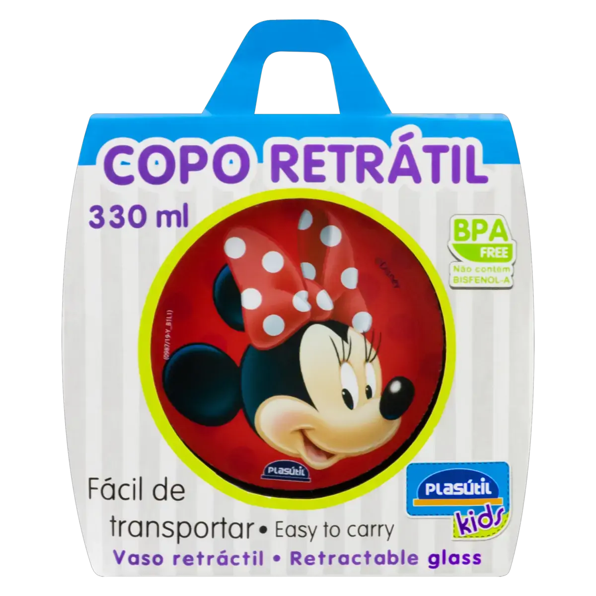 Copo Retrátil Minnie 330ml Plasútil Kids