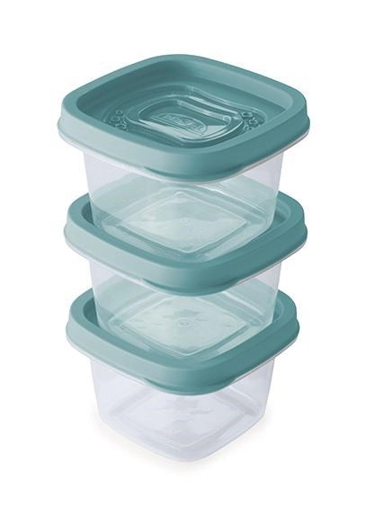 Pote Plástico Quadrado 200ml Plasútil Clic 3 Unidades
