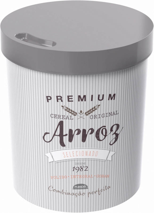 Caixa Redonda Alta Plasutil 5,7l Arroz 4006