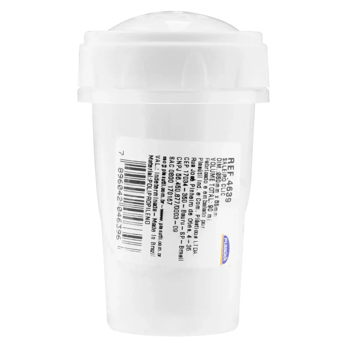 Saleiro Branco 90ml Plasútil Clic