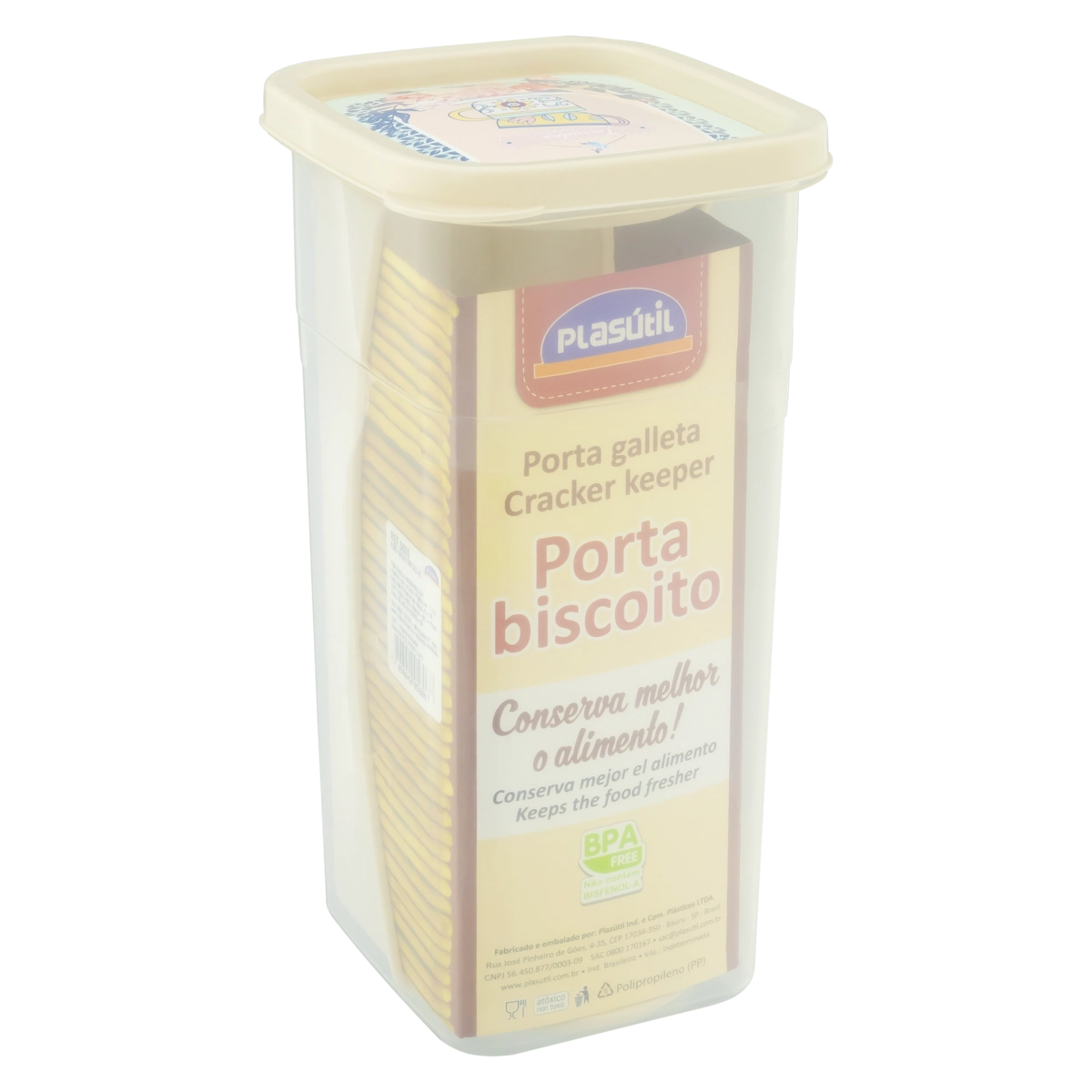 Porta Biscoito E Torrada Café Da Manhã 1,74l Plasútil Decora