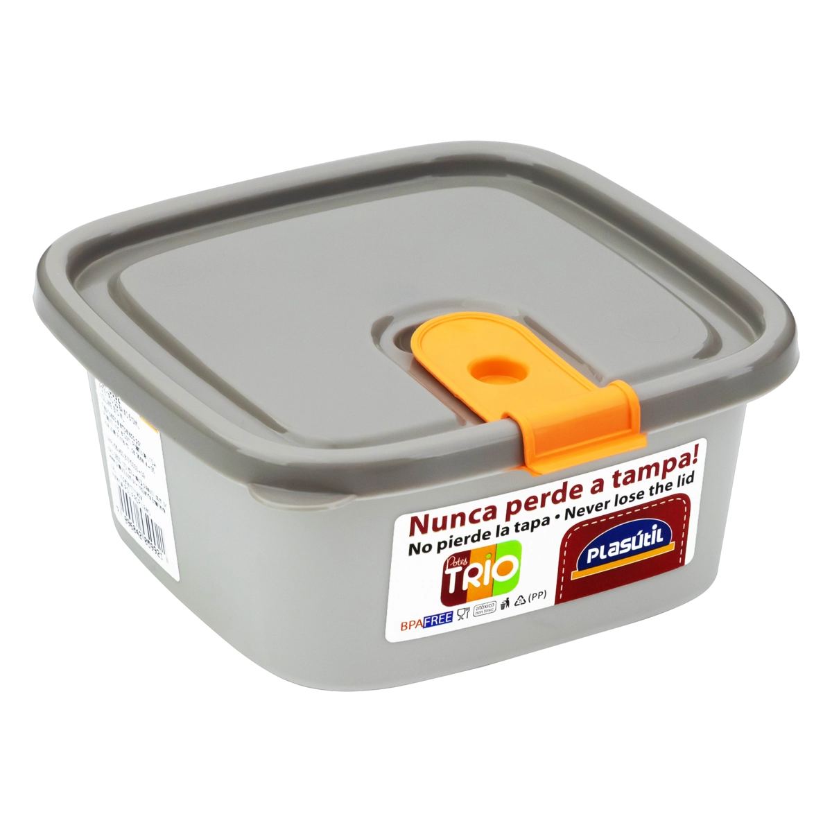 Pote Plástico Quadrado Baixo 510ml Plasútil Trio