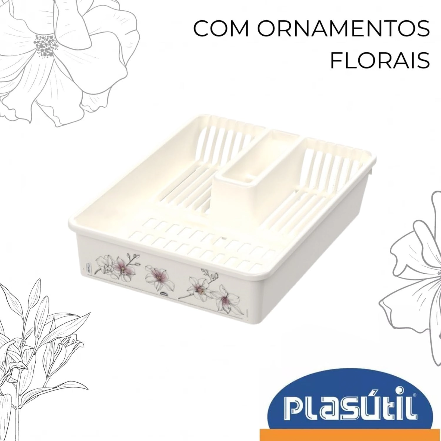 Escorredor De Pratos Camomila Plasútil Decora