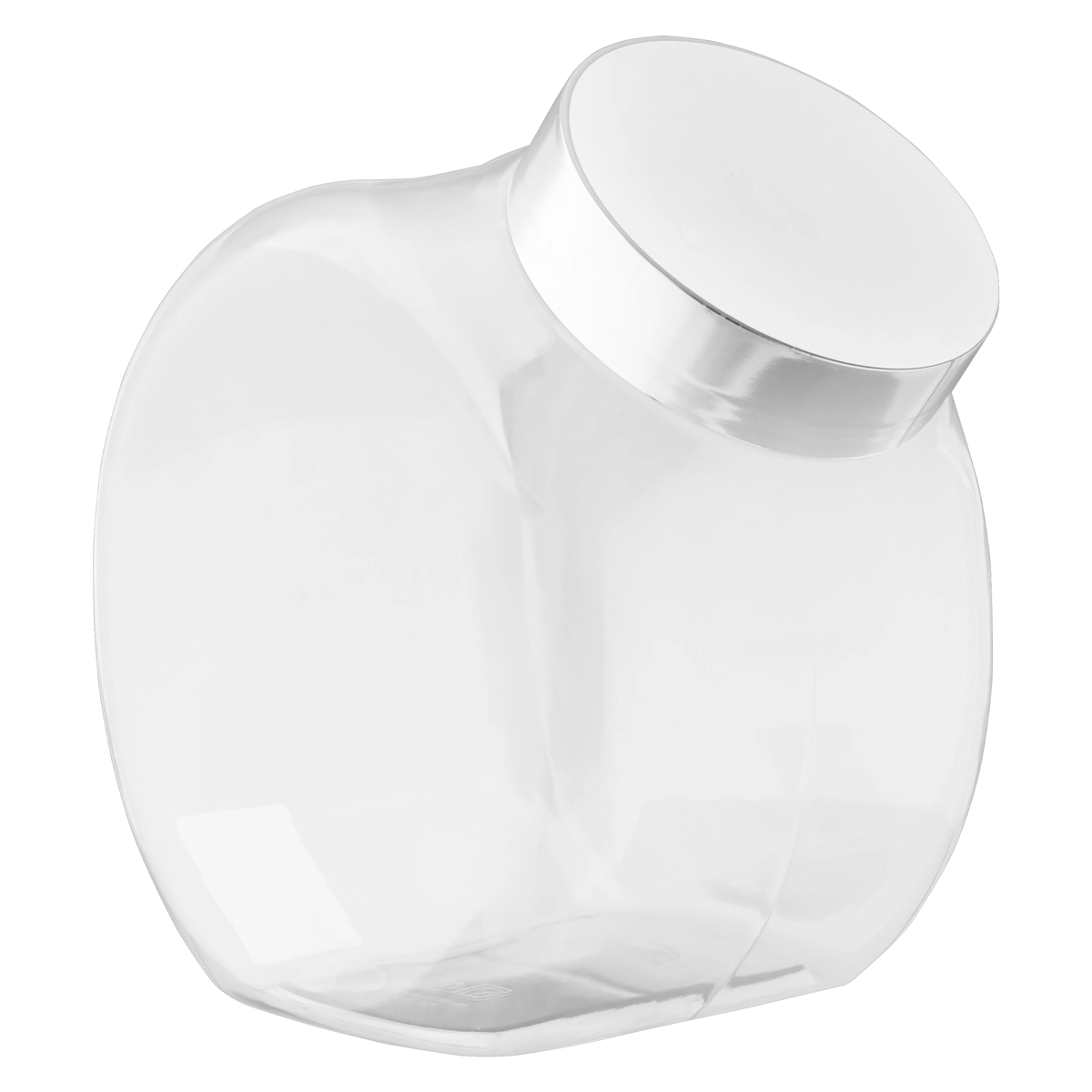 Baleiro Plástico Com Tampa Prata 2,3l Plasútil Decora