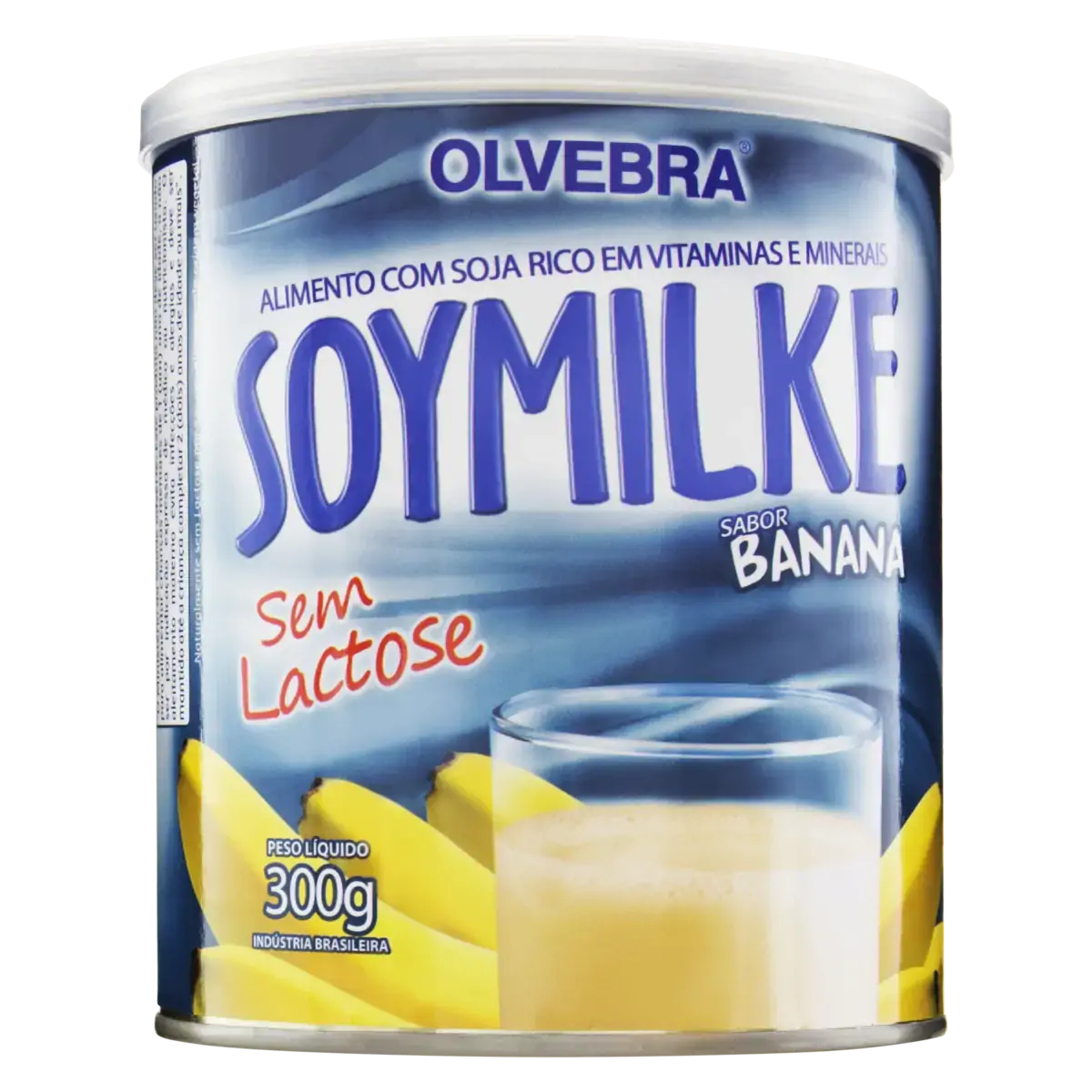 Alimento à Base De Soja Em Pó Banana Zero Lactose Soymilke Lata 300g