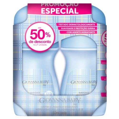 Desodorante Roll On Giovanna Baby 50ml Azul C/2