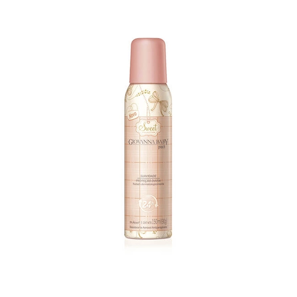 Desodorante Aerossol Antiperspirante Peach Giovanna Baby Sweet Collection 150ml Spray